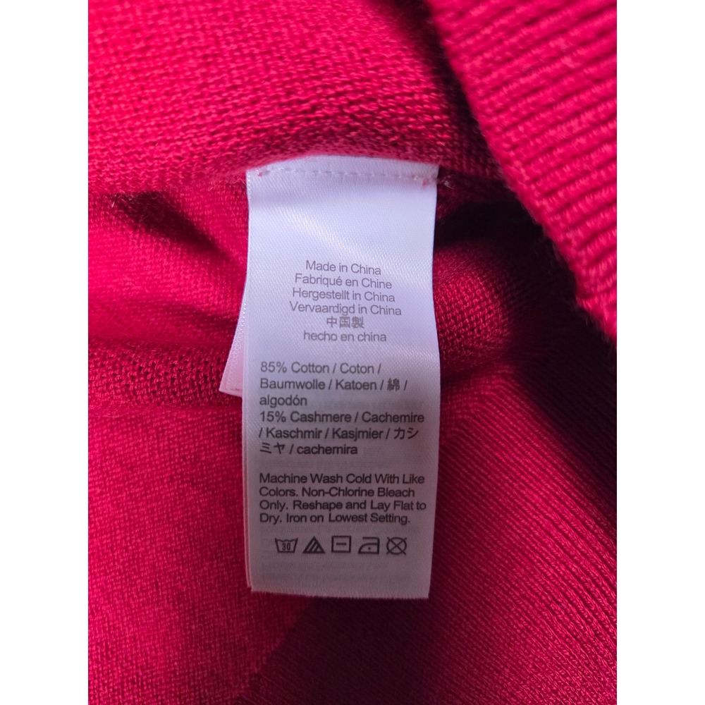 J.Crew Sweater Womens‎ Large Red Cotton Cashmere Raglan Crewneck Re-Imagined - Picture 9 of 9